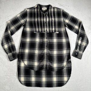 Ralph Lauren Denim Supply Shirt Women Size S Plaid Long Sleeve Tunic Top EUC